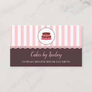 Cake Decorator ROSA BROWN Bakery CUTE Visitkort