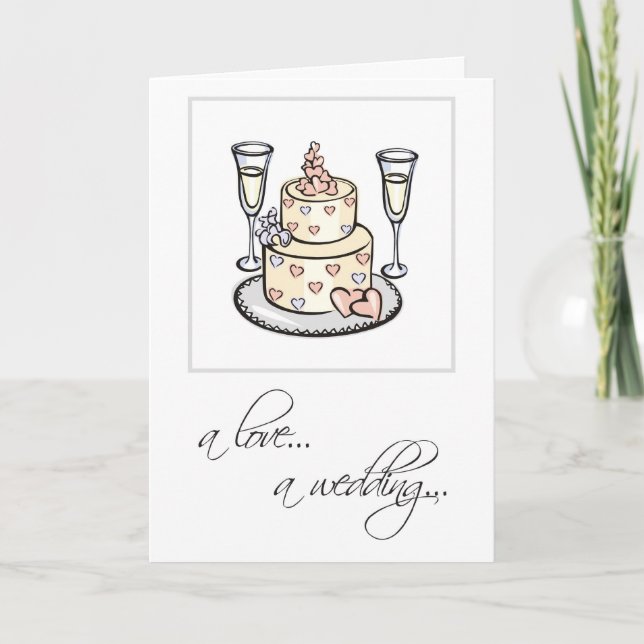 Cake Glasses Bröllop Grattis Kort (Framsida)