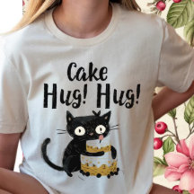 Cake Hug-Funny Black Whimsical Cat Birthday Cake