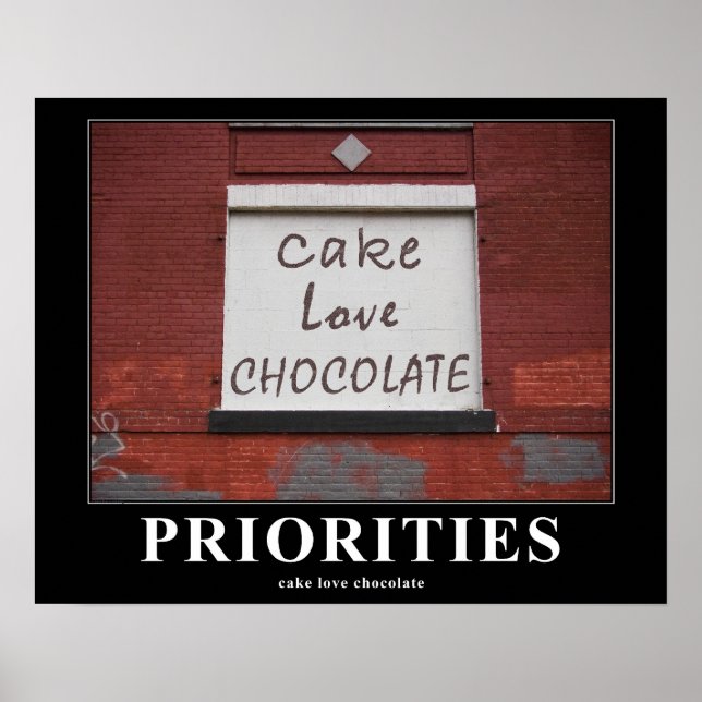 Cake Kärlek Chocolate Graffiti Motivational 16 x 2 Poster (Framsidan)
