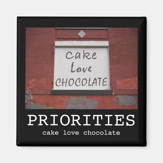 Cake Kärlek Chocolate Graffiti Motivational magnet (Framsidan)