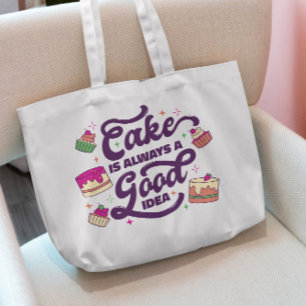 Cake Lettering Tote Bag Tygkasse