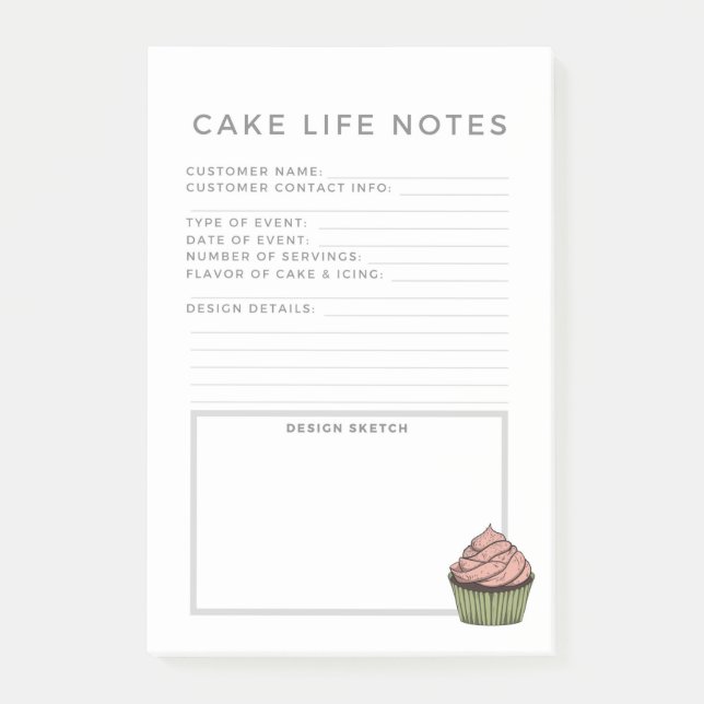 Cake Life Sticky Note Planner Post-it Block (Framsida)
