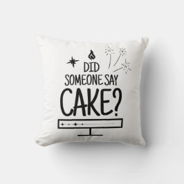 Cake Lover Quote Minimal Black Typography White Kudde