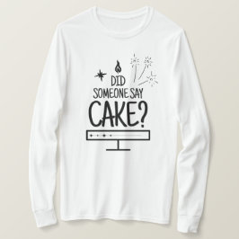 Cake Lover Quote Minimal Black Typography White T Shirt
