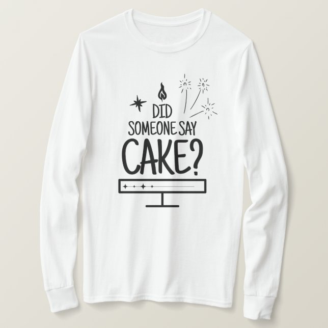 Cake Lover Quote Minimal Black Typography White T Shirt (Design framsida)