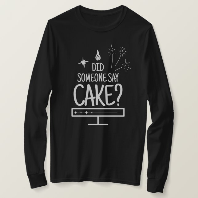 Cake Lover Quote Minimal White Typography Black T Shirt (Design framsida)