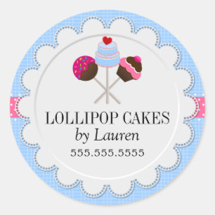 Cake Pops Bakery Stickers Runt Klistermärke