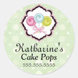 Cake Pops Bakery Stickers Runt Klistermärke