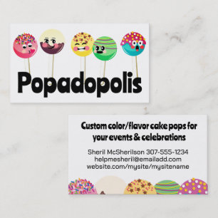 Cake pops bröllop-händelse vid bakning av bageriko visitkort