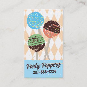 Cake pops bröllop-händelsen bakning av bageriblått visitkort