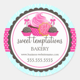 Cake Pops Cookie Cuptårta Bakery Box Sälar Runt Klistermärke