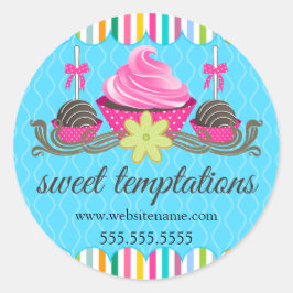 Cake Pops Cupaka Cookie Bakery Box Sälar Runt Klistermärke