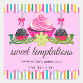 Cake Pops Cupaka Cookie Bakery Box Sälar Runt Klistermärke