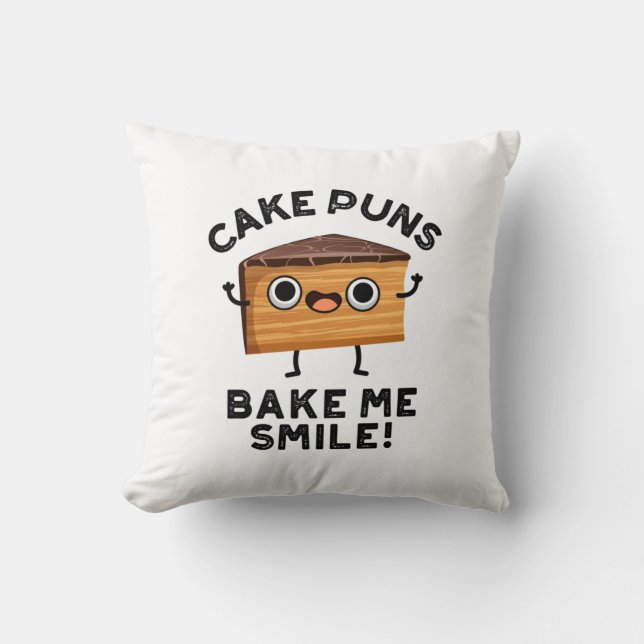 Cake Puns Bake Me Smile Funny Baking Pun Kudde (Framsida)