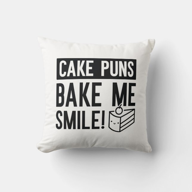 Cake Puns Bake Me Smile Kudde (Framsida)