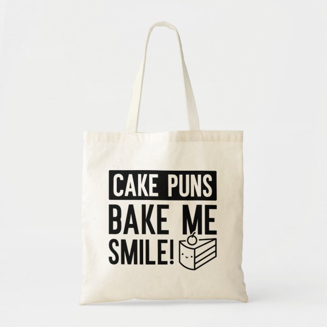 Cake Puns Bake Me Smile Tygkasse (Framsidan)