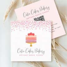 Cake QR Code Rosa Ombre Sprinkles Pastry Chef Chic