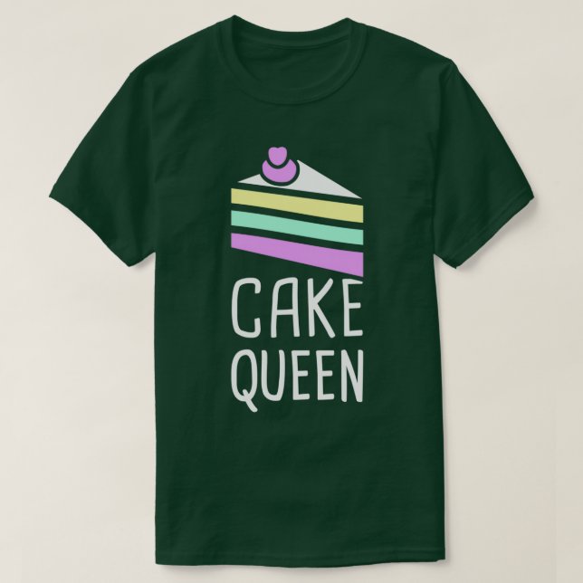 Cake Queen Cute och Funny Baker Design T Shirt (Design framsida)