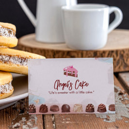 Cake Shop Business | Chocolate Cake Sketch Visitkort