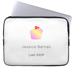 Cake shop cuptårta silhouette vit laptop fodral