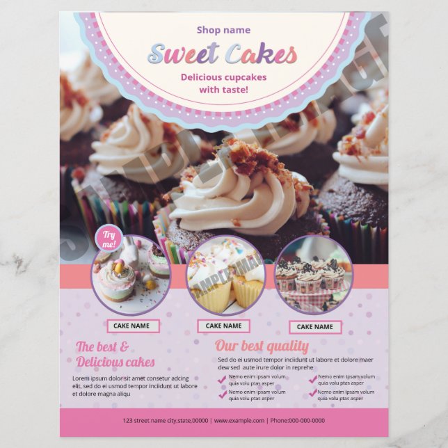 Cake Shop Flyer-mall (Framsida)