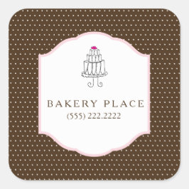 Cake Shop Stickers Fyrkantigt Klistermärke