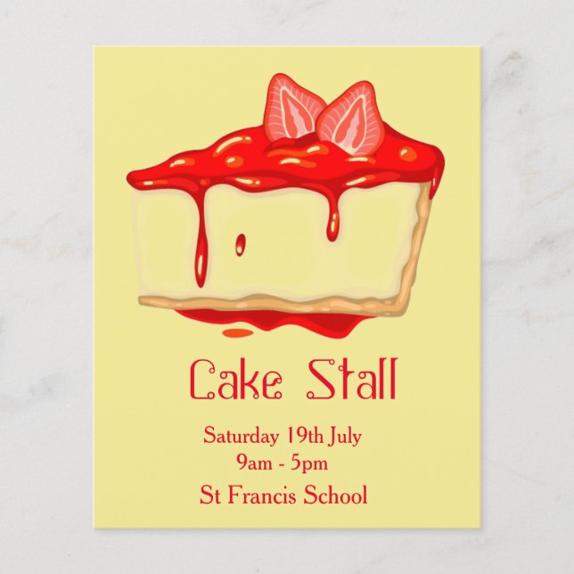 Cake Stall Bake Sale-annonsering Flygblad (Framsidan)