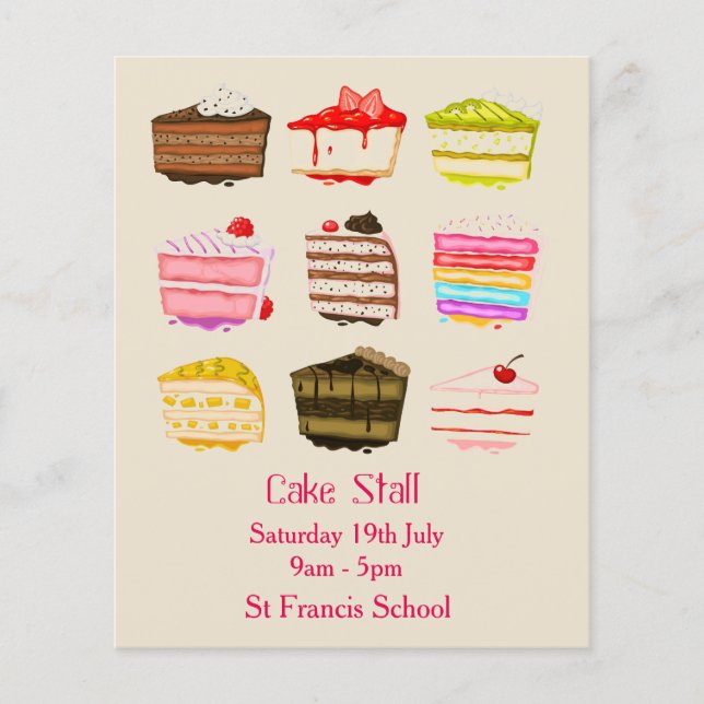 Cake Stall Bake Sale-annonsering Flygblad (Framsidan)