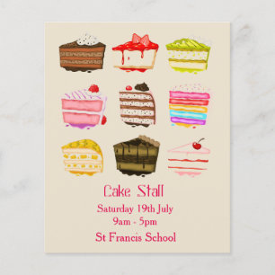Cake Stall Bake Sale-annonsering Flygblad