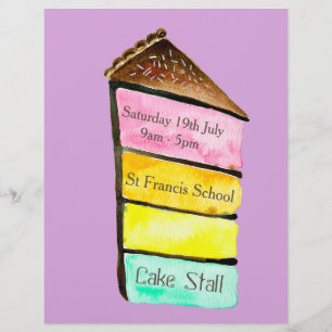 Cake Stall Bake Sale-annonsering Reklamblad