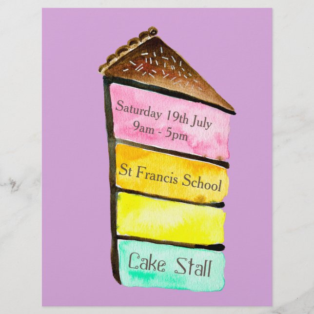 Cake Stall Bake Sale-annonsering Reklamblad (Framsidan)