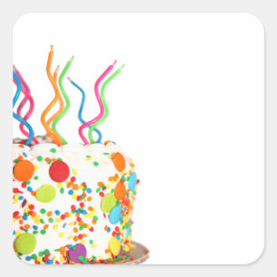 Cake Stickers från födelsedagen Fyrkantigt Klistermärke