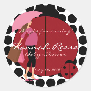 Cake Topper Sticker Ladybug Runt Klistermärke