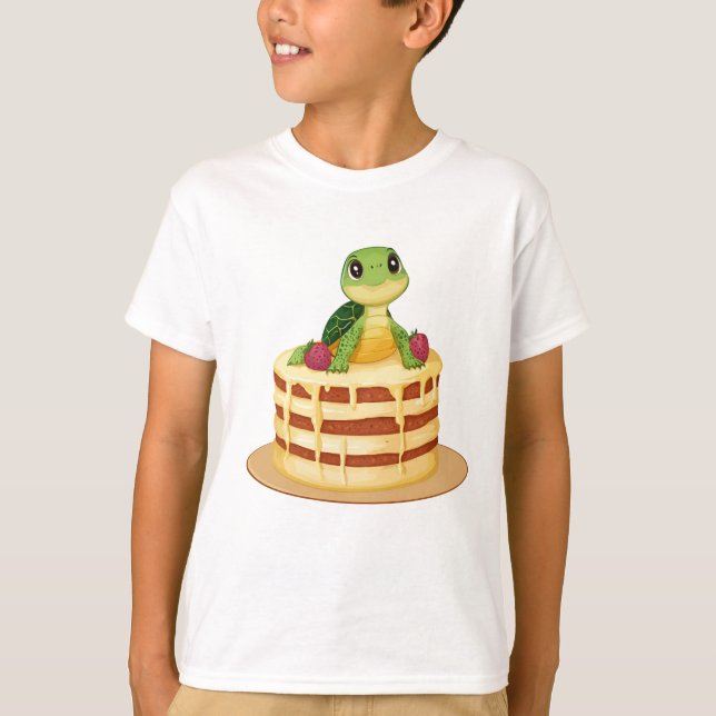 Cake Turtle Party T Shirt (Framsida)
