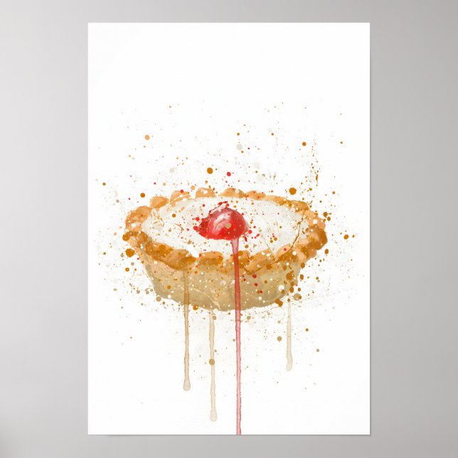 Cake Wall Art Print 'Cherry Bakewell' Poster (Framsidan)