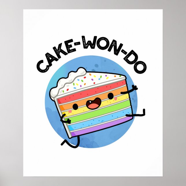 Cake-won-do Funny Taekwondo Cake Pun Poster (Framsidan)