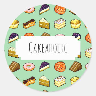 Cakeahoeller Delicious Cakes Pattiserie Mönster Runt Klistermärke