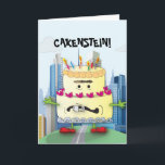 Cakenstein! Födelsedagskort Kort<br><div class="desc">Tack för ditt intresse för Flippity Trippity Zazzle Store. Kontakta mig gärna om du har några frågor, om du vill ändra utformningen av färg eller om du behöver ett samordnande biet som du inte ser placerat i min butik. Skicka e-post till mig på sadlittleboydesigns@gmail.com med er begäran och jag kommer...</div>