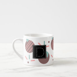 Cakepop-dekor födelsedags-konfetti Mönster Monogra Espressomugg