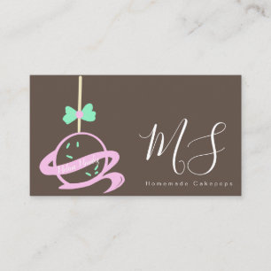 Cakepop Logotyp Båge Banner Tårtdesigner Virvlar Visitkort