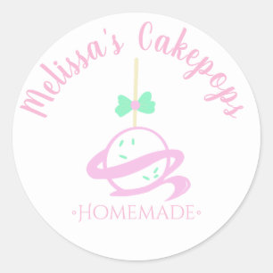 Cakepop-logotyp Sprinkles Hemmagjord Bageri Svirrl Runt Klistermärke