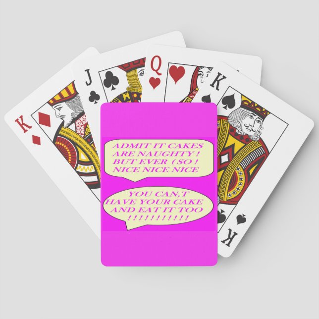 Cakes är bra för mat älskare färg rosa casinokort (Baksidan)