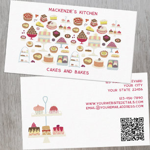 Cakes Baking Catering QR-kod Visitkort