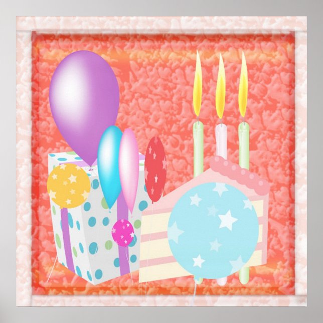 Cakes Cakes Candels lycklig Firande Poster (Framsidan)