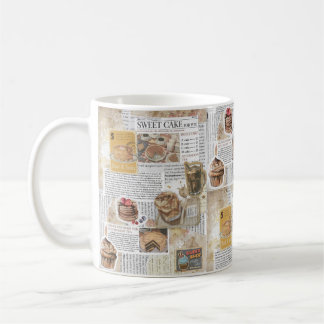 Cakes & Coffee Vintage Ephemera Decoupage Kaffemugg