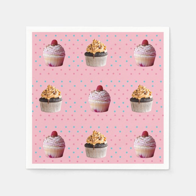 Cakes Dots Colorful Napkins Pappersservett (Framsidan)