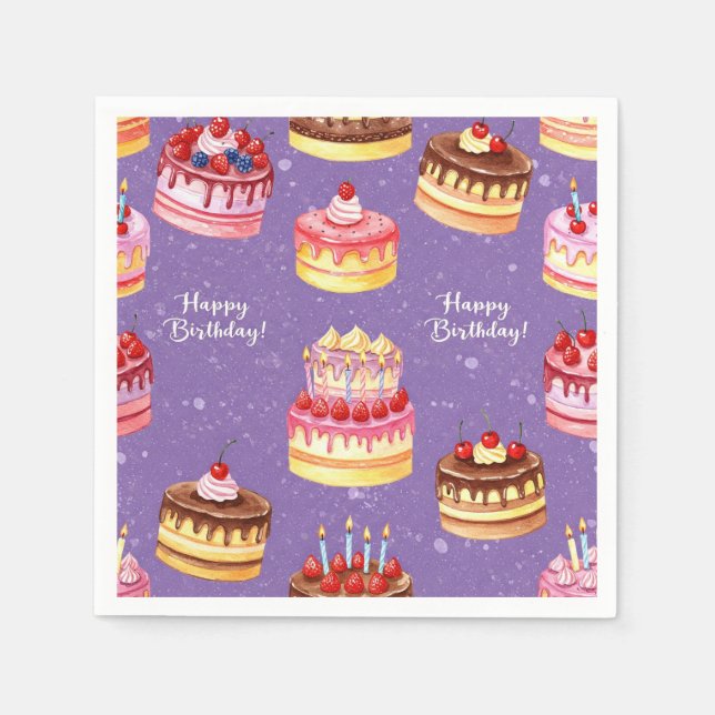 Cakes med ljus, av Natasha Us Pappersservett (Framsidan)