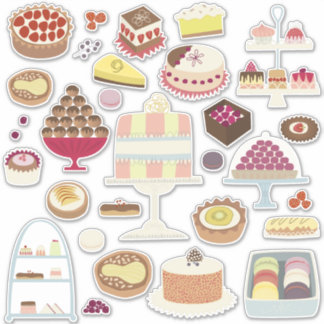 Cakes och Patisserie Bakes Delicious Treat Klistermärken