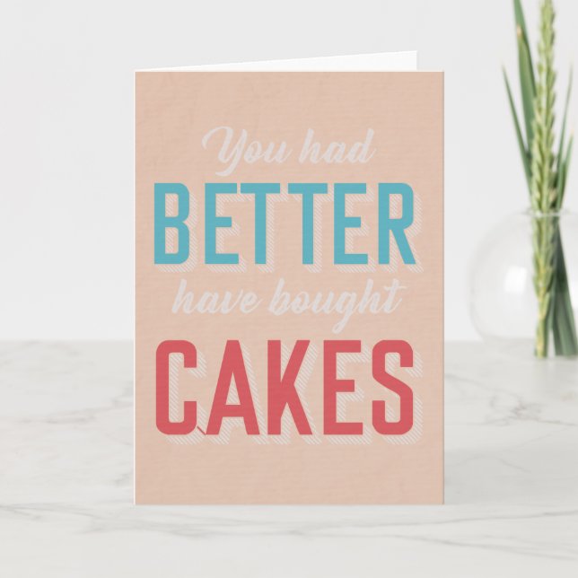 CAKES - roligt lämnande kort (Framsida)